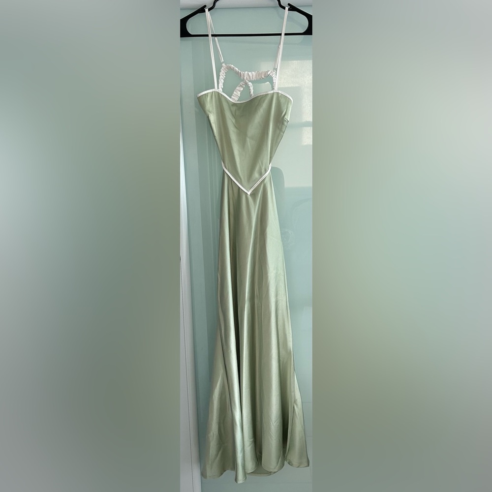 Shein lime green long dress. Crossed back. Size S